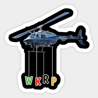 WKRP Turkey Drop by Helicopter Sticker